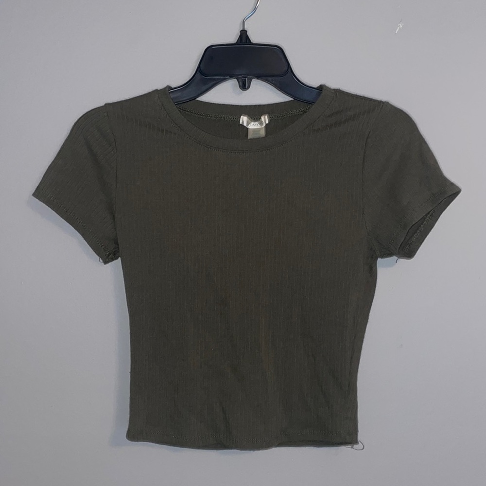 Dark Green Cropped Shirt